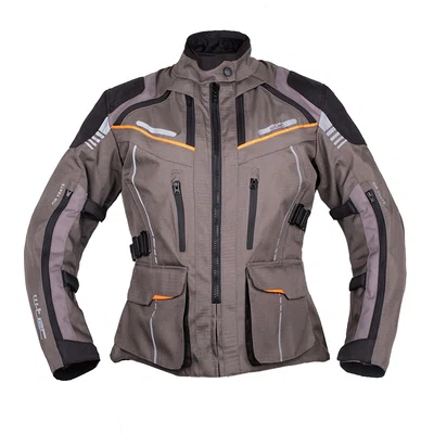 Dámská touringová moto bunda W-TEC Smackton Lady šedo-oranžová XL