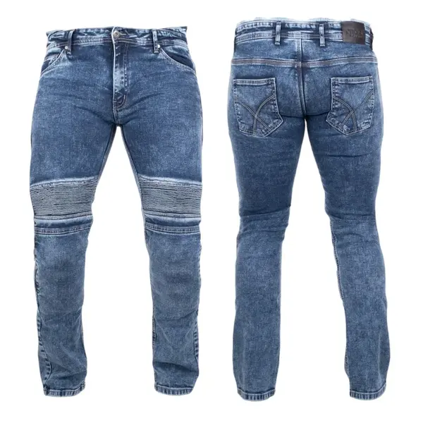 Pánské moto jeansy BOS Micas Acid Blue 38