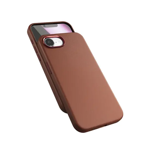 Zadní kožený kryt Epico Mag+pro Apple iPhone 16e, hnědá