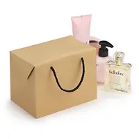 Taška ve tvaru krabice z hnědého kraftového papíru 190x140x125 mm