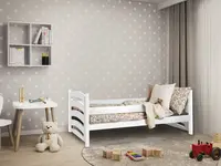 Dětská postel MELA 80 x 160 cm, bílá Rošt: S lamelovým roštem, Matrace: Matrace COCO 10 cm