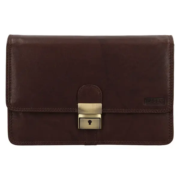 Pánské kožené etue Lagen Probus - tmavě hnědá