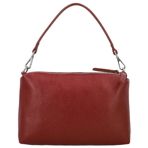 Dámska kožená kabelka na rameno tmavo červená - Delami Vera Pelle Sussan