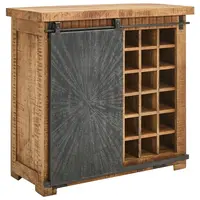 Ambia Home SKŘÍŇ NA VÍNO, přírodní barvy, černá, 90/85/40 cm