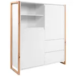 MID.YOU VYSOKÁ KOMODA, bílá, dub artisan, 120/139/40 cm