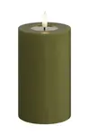 LED svíčka Deluxe Homeart Oliven Gronne Bloklys 7,5 x 12,5 cm