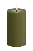 LED svíčka Deluxe Homeart Oliven Gronne Bloklys 7,5 x 12,5 cm