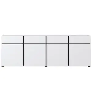 Komoda Cross 4D4S bílá/černá