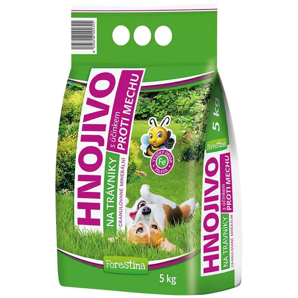 Trávníkové hnojivo s účinkem proti mechu 5 kg