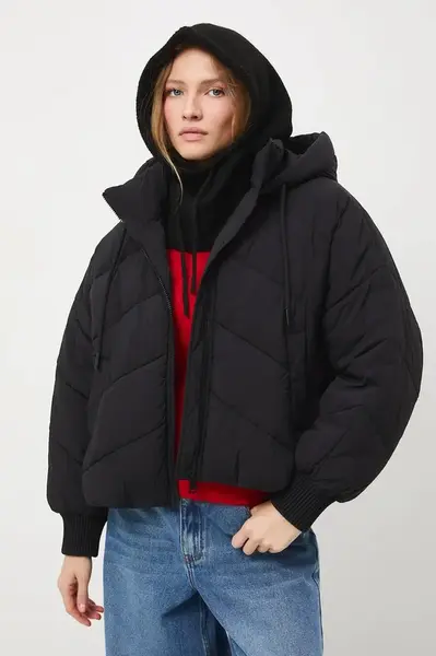 Bunda Medicine dámská, černá barva, zimní, oversize