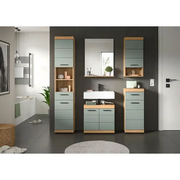 MID.YOU KOUPELNA barvy dubu, šalvějově zelená