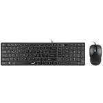 Genius SlimStar C126 COPILOT, sada klávesnice s optickou myší, CZ/SK, drátová (USB), černá, nízkoprofilová