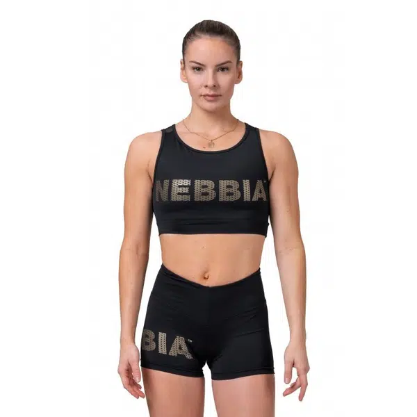 Dámský mini top Nebbia Gold Mesh 830 Black M