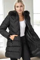 Z9759 DEWBERRY WOMEN'S COAT-BLACK