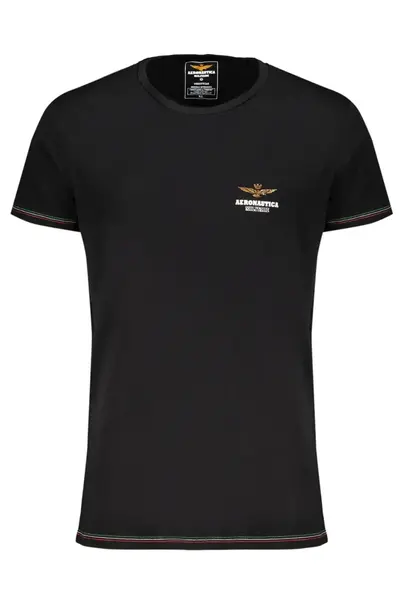 AERONAUTICA MILITARE BLACK MEN'S OUTDOOR T-SHIRT