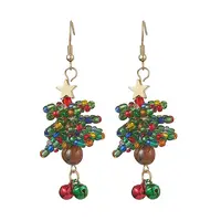 Glass Seed Beaded Dangle Earrings