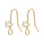 Brass Pave Clear Cubic Zirconia Earring Hooks