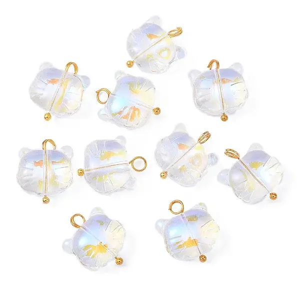 10Pcs Glass Pendants