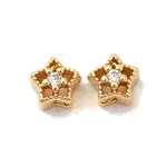 Brass Micro Pave Clear Cubic Zirconia Beads