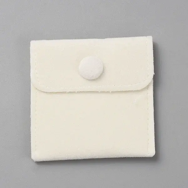 Square Velvet Jewelry Box with Snap Button