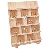 5-Tier Rectangle Wooden Earring Display Card Stands