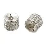925 Sterling Silver Micro Pave Clear Cubic Zirconia Spacer Beads