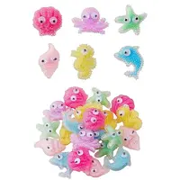 22Pcs 6 Style Oceanic Animal Resin Cabochons