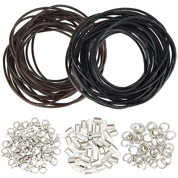 DIY Cowhide Leather Cord Necklace Bracelet Making Kit