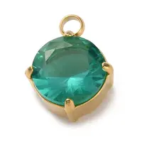 304 Stainless Steel Micro Pave Cubic Zirconia Pendants