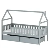 Posteľ Domček Domi 90x200 grey