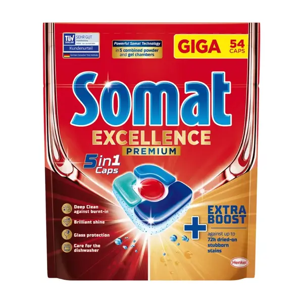 Somat Excellence Premium 5 in 1 kapsle do myčky nádobí 54 ks