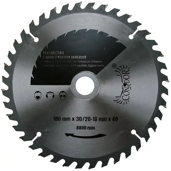 Pílový kotúč do dreva, 180 mm x 40 T, Drel