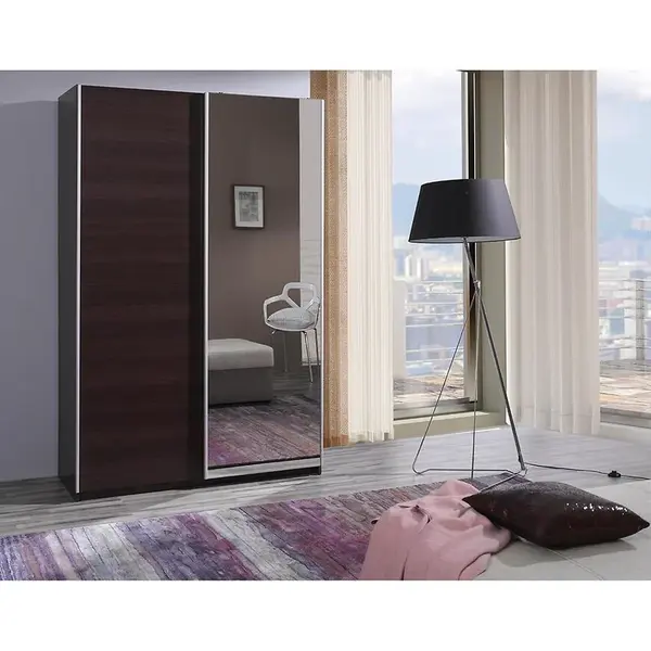 Skriňa Fifi gaštan wenge/zrkadlo 135 cm