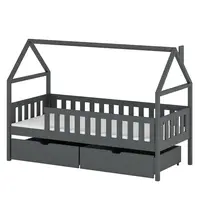 Posteľ Domček Domi 80x160 grafit