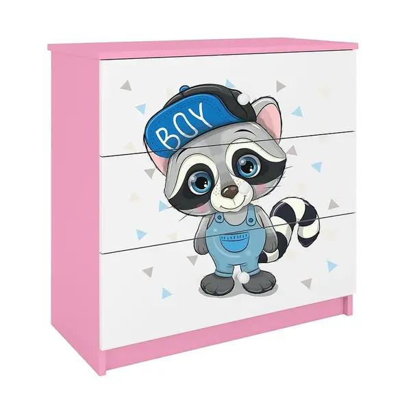 Detská komoda Babydreams ružová –  Medvedík Čistotný