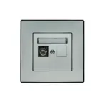 GPA-1L Anténna zásuvka jednoduchá  typ F strieborná metalíza