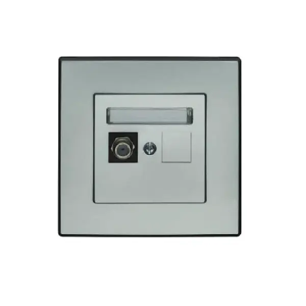 GPA-1L Anténna zásuvka jednoduchá  typ F strieborná metalíza