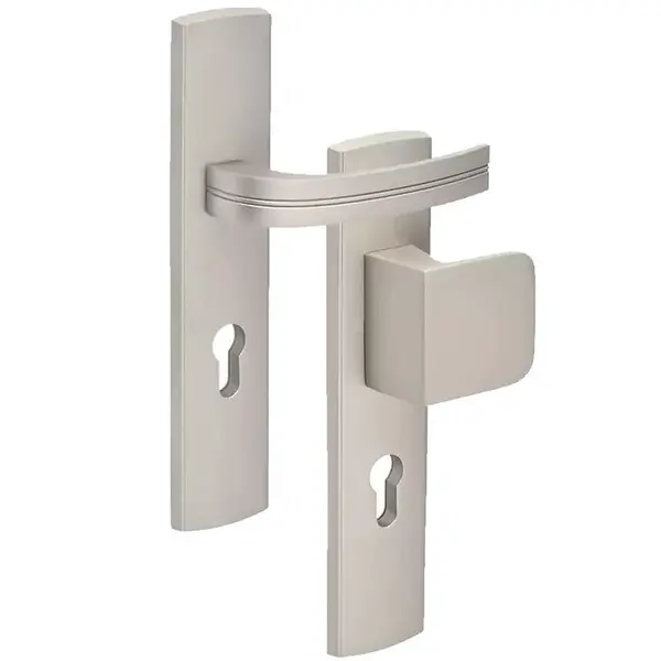 Kľučka s úchytom do vonkajších dverí Via R74 VL72 nikel