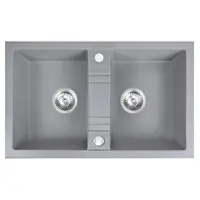 Dřez granitový 2k. 48/78. šedý DRGM2/48/78GA