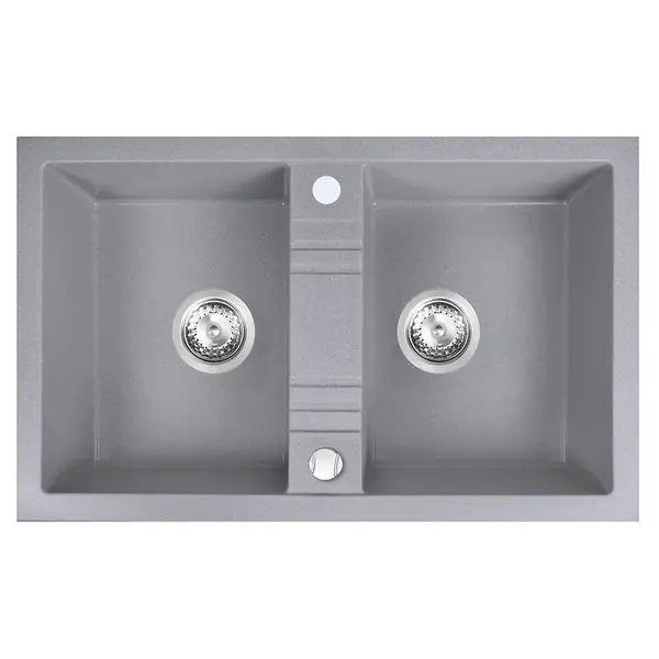 Dřez granitový 2k. 48/78. šedý DRGM2/48/78GA