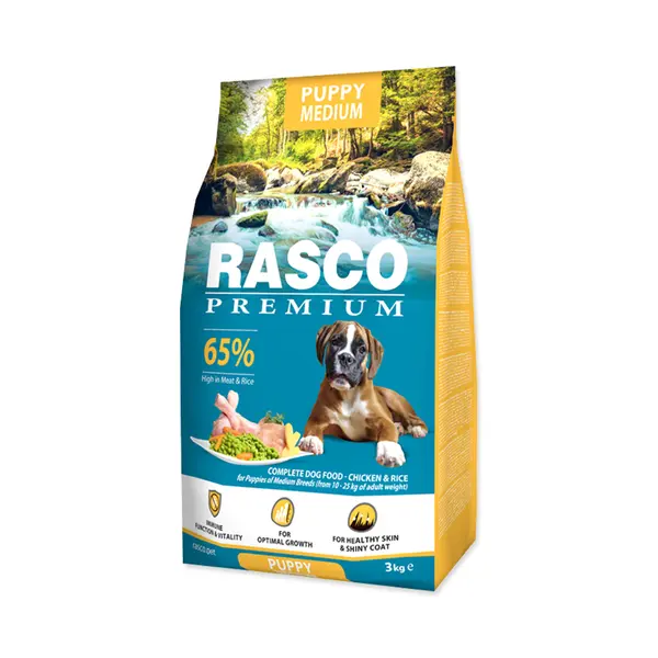 Rasco Premium Puppy Medium Kuře s rýží granule 3 kg
