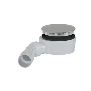 Sifón k sprchovej vaničke SAT Project 90 mm nerez plast SATESLIM90CRS