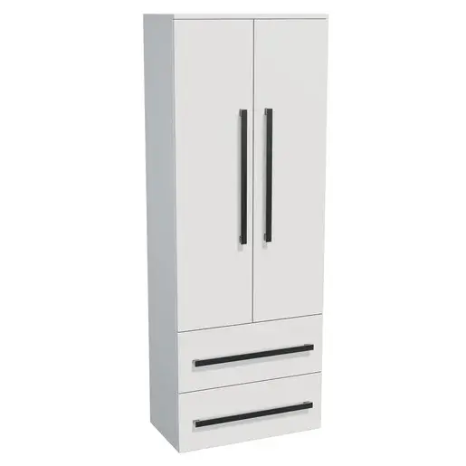 Kúpeľňová skrinka vysoká SAT Cube Way 60x163x33 cm biela lesk CUBE3CHV60BL