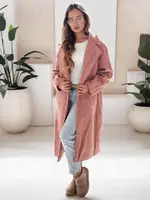 Dámsky zimný kabát typu baranček, ružový