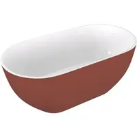 Voľne stojaca vaňa Polysan Reduta 150x75 cm liaty mramor ľavá aj pravá biela/hnedá bílá/hnědá 71843.72