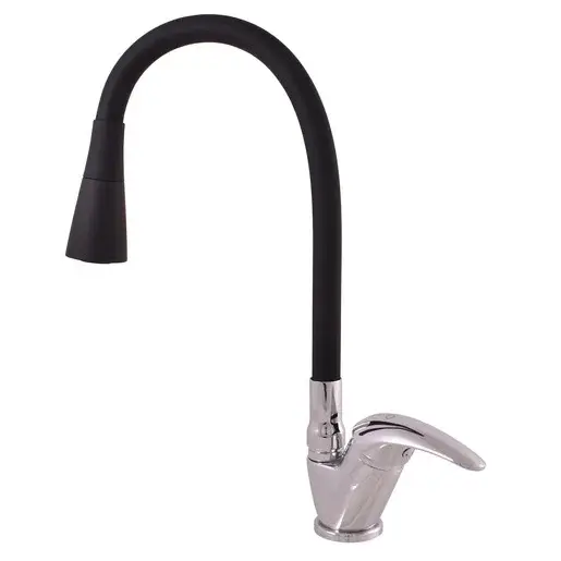 RAV SLEZÁK Sázava drezová batéria so silikónovým ramienkom čierna / chróm sa506.5/13 SA506.513