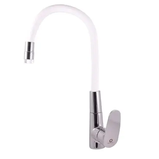 RAV SLEZÁK Amur drezová batéria so silikónovým ramienkom biela / chróm am719.5/11b AM719.511B