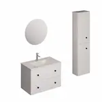 Kúpeľňová zostava s umývadlom vrátane umývadlovej batérie, vtoku a sifónu Naturel Forli biela lesk KSETFORLI12