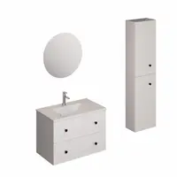 Kúpeľňová zostava s umývadlom vrátane umývadlovej batérie, vtoku a sifónu Naturel Forli biela lesk KSETFORLI12