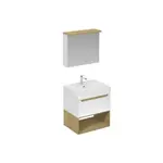 Kúpeľňová zostava s umývadlom vrátane umývadlovej batérie, vtoku a sifónu Naturel Stilla biela lesk KSETSTILLA010